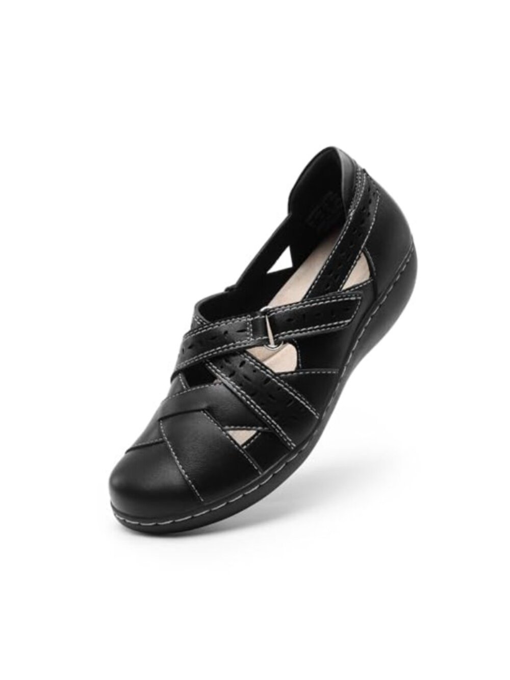 Women's Orthopedic Flats Sustainable PU Memory Foam Slip-On Loafers